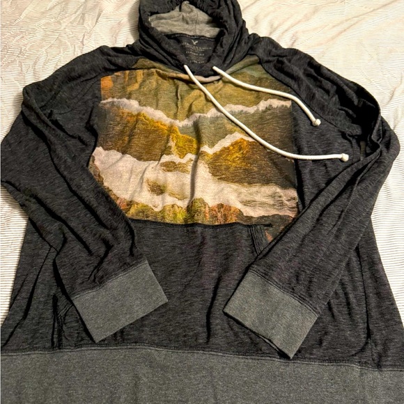 American Eagle Henley Pullover Hoodie Vintage Condition - Picture 1 of 3